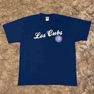 Vintage Los Cubs Chicago MLB Baseball T-Shirt Navy Blue XLarge